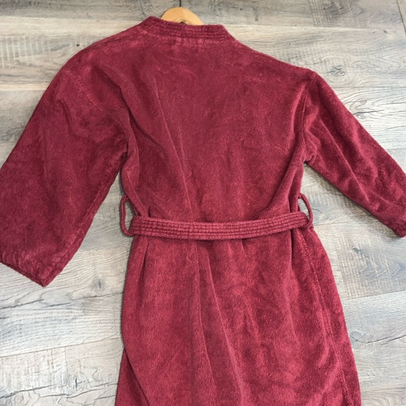 Chakir Turkish Linens BURGUNDY Bath Robe TERRY CLOTH long BELT front pockets LRG - Picture 13 of 13